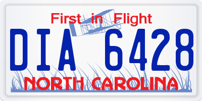 NC license plate DIA6428