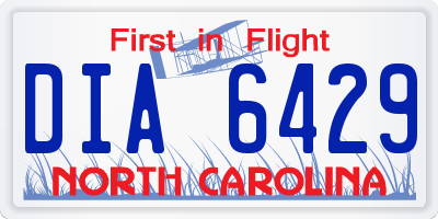NC license plate DIA6429