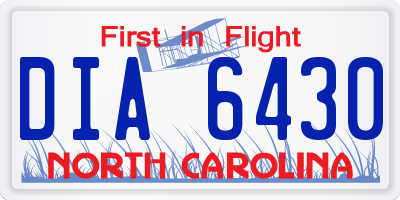 NC license plate DIA6430
