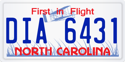NC license plate DIA6431