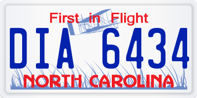 NC license plate DIA6434