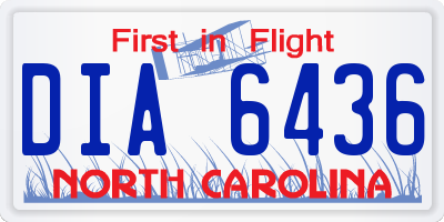 NC license plate DIA6436