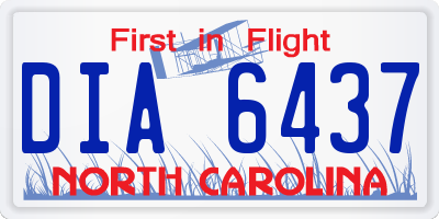 NC license plate DIA6437