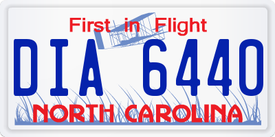 NC license plate DIA6440