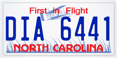NC license plate DIA6441