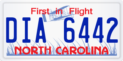 NC license plate DIA6442
