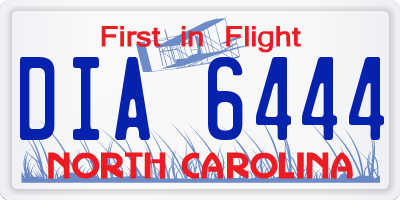 NC license plate DIA6444