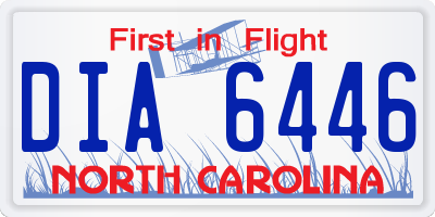 NC license plate DIA6446