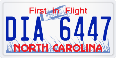 NC license plate DIA6447
