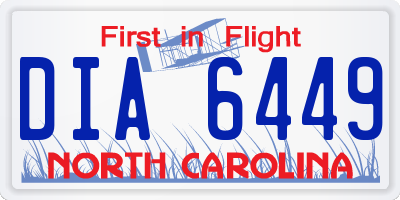 NC license plate DIA6449