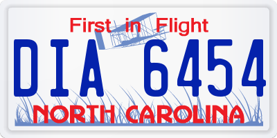NC license plate DIA6454