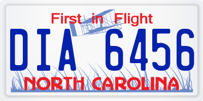 NC license plate DIA6456