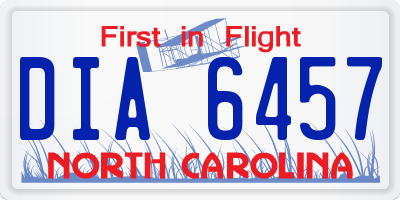 NC license plate DIA6457