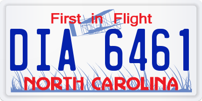 NC license plate DIA6461