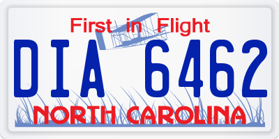 NC license plate DIA6462