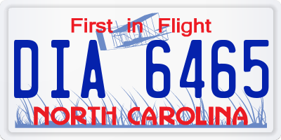NC license plate DIA6465