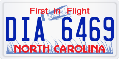 NC license plate DIA6469
