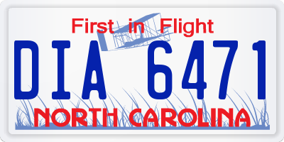 NC license plate DIA6471