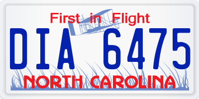NC license plate DIA6475