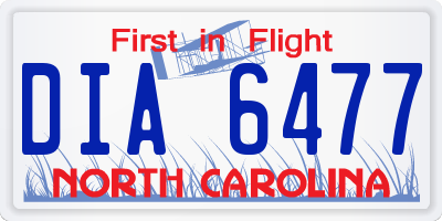 NC license plate DIA6477