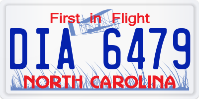 NC license plate DIA6479