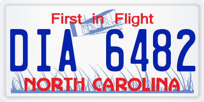 NC license plate DIA6482