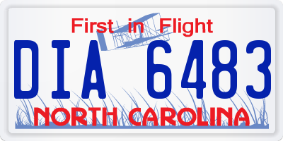 NC license plate DIA6483