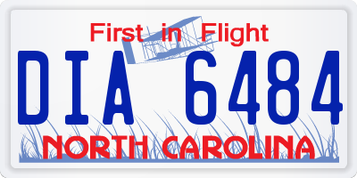 NC license plate DIA6484