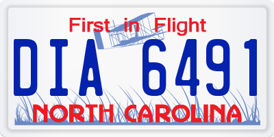 NC license plate DIA6491