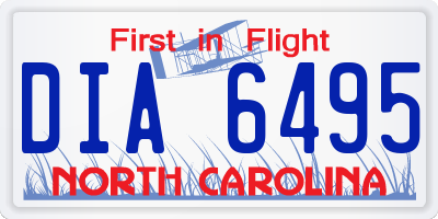 NC license plate DIA6495