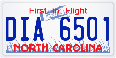 NC license plate DIA6501