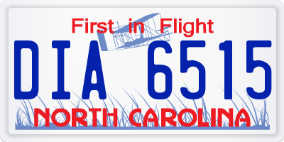 NC license plate DIA6515