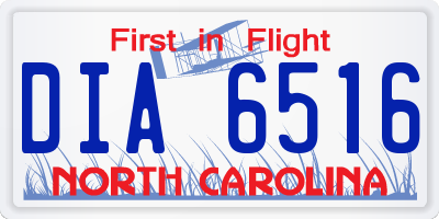 NC license plate DIA6516