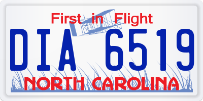NC license plate DIA6519