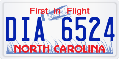 NC license plate DIA6524