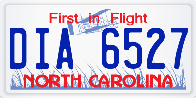 NC license plate DIA6527