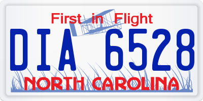 NC license plate DIA6528