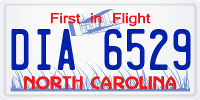 NC license plate DIA6529