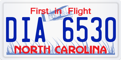NC license plate DIA6530