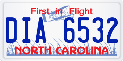 NC license plate DIA6532