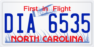NC license plate DIA6535
