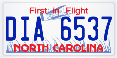 NC license plate DIA6537
