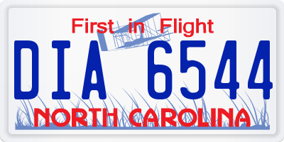 NC license plate DIA6544