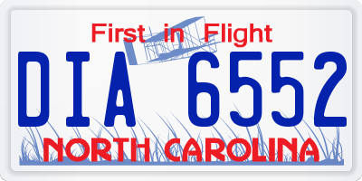 NC license plate DIA6552