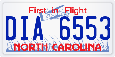 NC license plate DIA6553