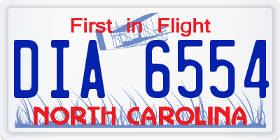 NC license plate DIA6554
