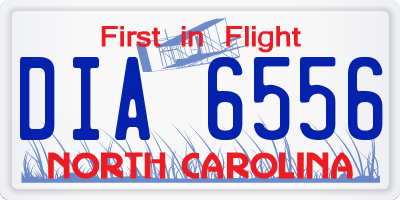 NC license plate DIA6556