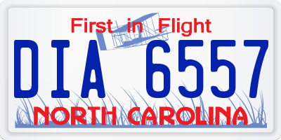 NC license plate DIA6557