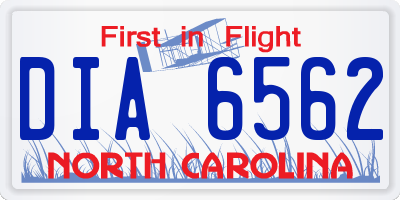 NC license plate DIA6562