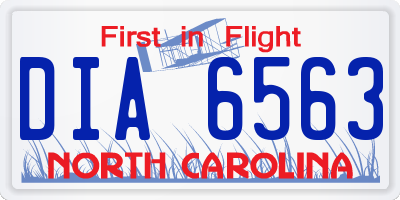 NC license plate DIA6563